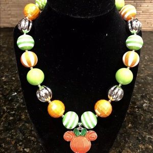 Handmade Girl’s Minnie Pumpkin Chunky Necklace